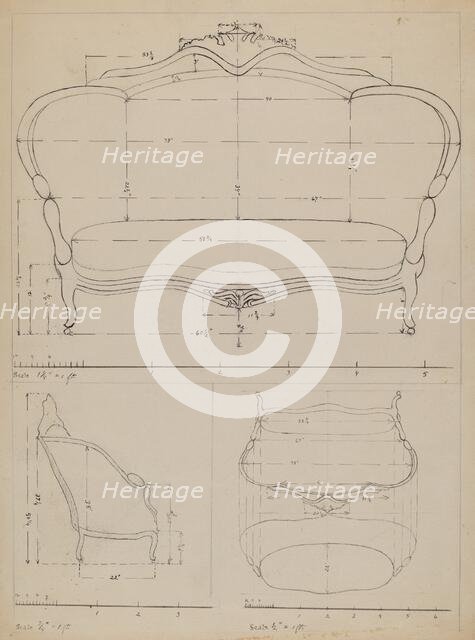 Sofa, c. 1936. Creator: Edith Magnette.