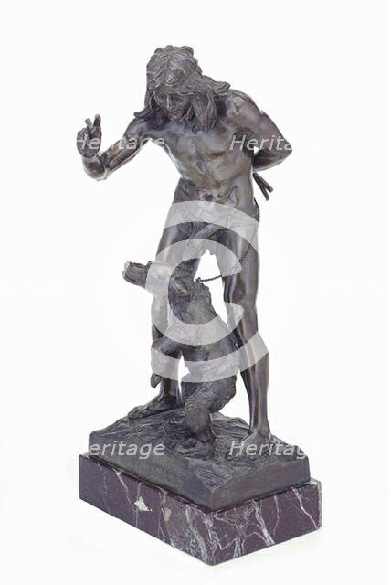 Indian Youth Training a Bear, 1887/97. Creator: Paul Wayland Bartlett.