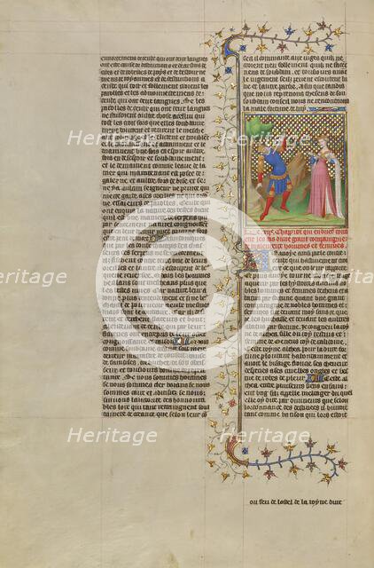 The Suicides of Meleager and Althea; Des cas des nobles hommes et femmes, about 1413-1415. Creators: Boucicaut Master, Workshop of the Boucicaut Master.