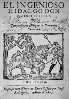 Cover of 'Don Quixote of La Mancha', Lisbon edition, Jorge Rodriguez, 1605.