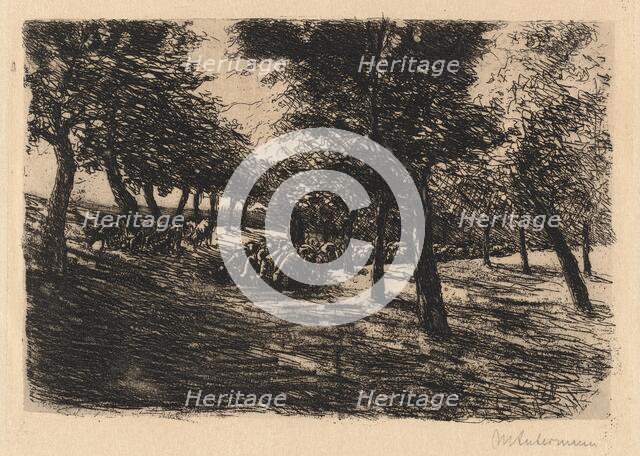 Herd of Sheep Under Trees, 1891. Creator: Max Liebermann.