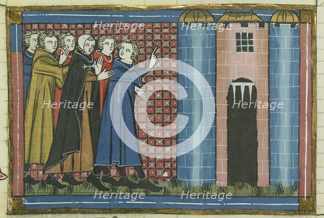 Arrival of Hospitallers in Baniyas (From "Li rommans de Godefroy de Buillon et de Salehadin"), 1337. Creator: Maître de Fauvel (active 1314-1340).