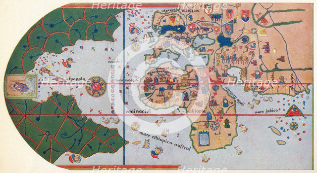 The First map to Show America, (1500) 1912. Artist: Unknown