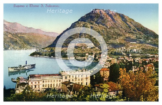 Lugano and Monte San Salvatore, Switzerland, 20th century. Artist: Unknown