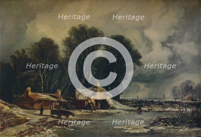 'Landscape with Old Cottages: Winter', 1833. Artist: William James Muller.
