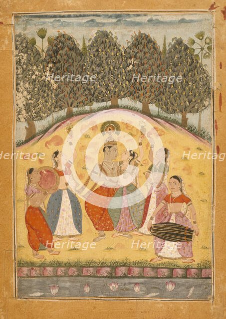 Vasanta Ragini, Second Wife of Dipak Raga, Folio from a Ragamala (Garland..., 1700 or earlier. Creator: Unknown.