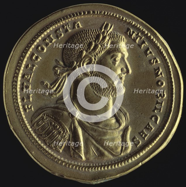 Gold medallion showing the Emperor Constantius Chlorus, Roman, (c296 AD?). Artist: Unknown