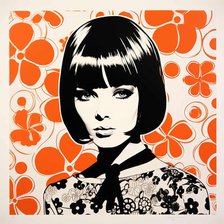 AI IMAGE - Portrait of Mary Quant, 1960s, (2023).  Creator: Heritage Images.