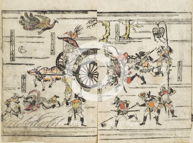 Imaginary Tale showing Battle Scene with Slain Princess, Mid-17th century. Creator: Unknown.