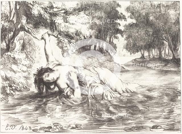 The Death of Ophelia (Act IV, Scene VII), 1843. Creator: Eugene Delacroix.