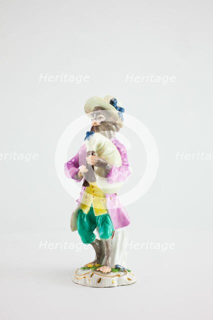Bagpiper for the Monkey Band, Meissen, c. 1765. Creators: Meissen Porcelain, Johann Joachim Kaendler.