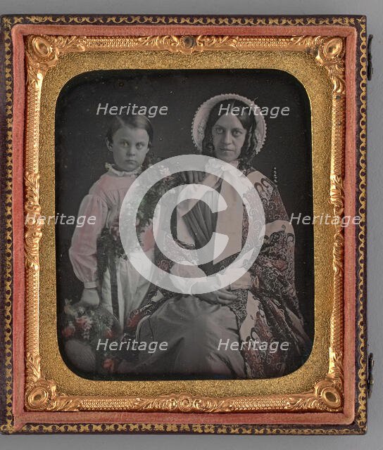 Untitled (Portrait of a Woman and a Boy), 1855. Creator: Unknown.