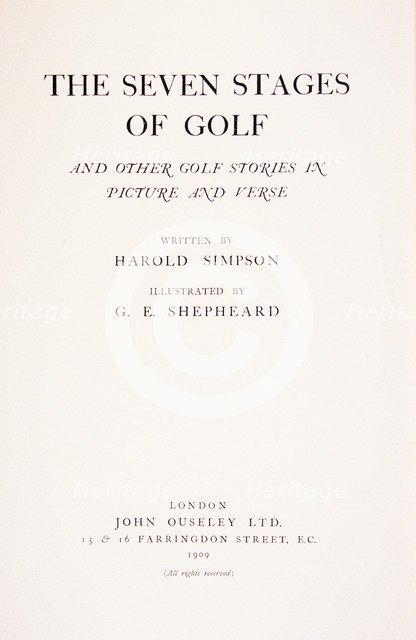 The Seven Stages Of Golf, British, 1909. Artist: Unknown
