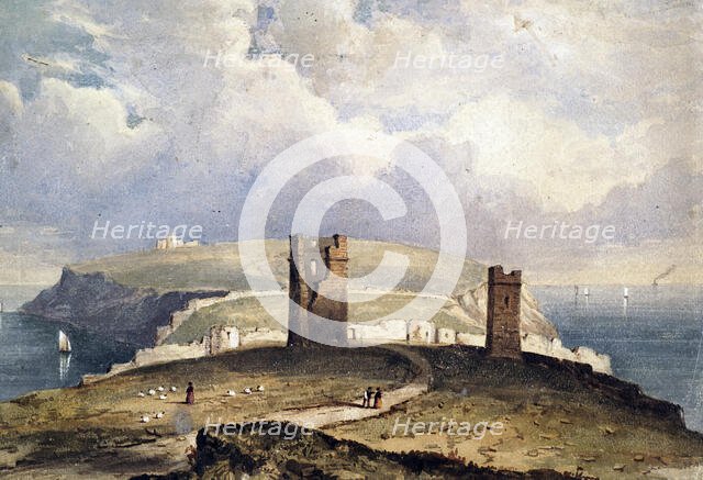 Coastal scene with ruins, 19th century. Creator: William Wyld.