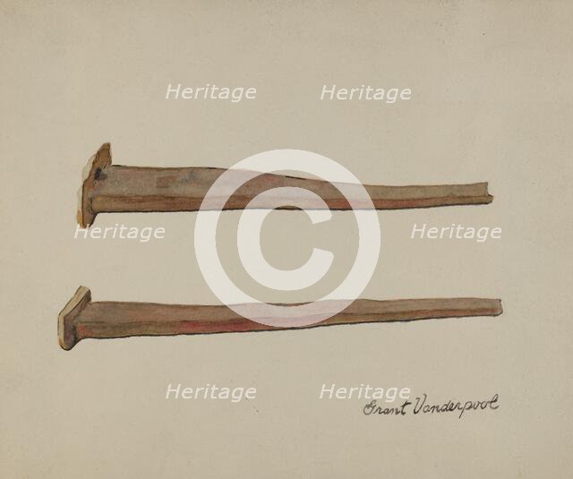 Handwrought Nails, 1935/1942. Creator: Grant Vanderpool.