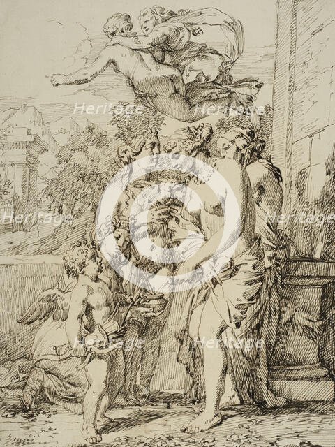 Venus and the Graces prepare Cupid's arrows. Creator: Gerard de Lairesse.