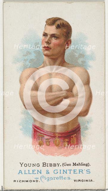 Young Bibby (George Mehling), Wrestler, from World's Champions, Series 1 (N28) for Allen &..., 1887. Creator: Allen & Ginter.