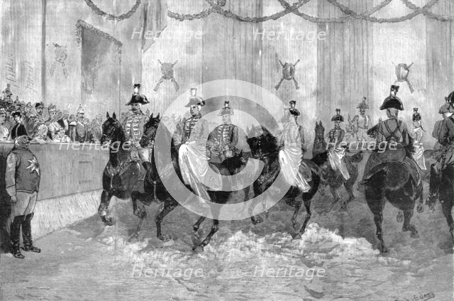 "Musical Ride" of the First Prussian Life Guards before the German Emperor at Potsdam', 1890. Creator: Unknown.