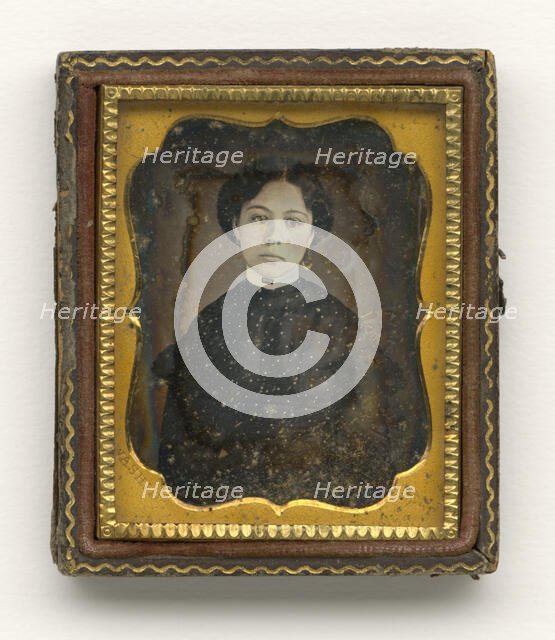 Daguerreotype of a young woman, ca. 1850. Creator: Augustus Washington.