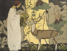 Girl with deer. Creator: Wacik, Franz (1883-1938).