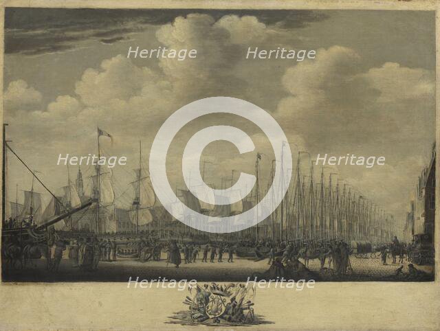 Mustering the Fleet in the Harbor of Vlissingen, 1804, 1804-1805. Creator: Engel Hoogerheyden.