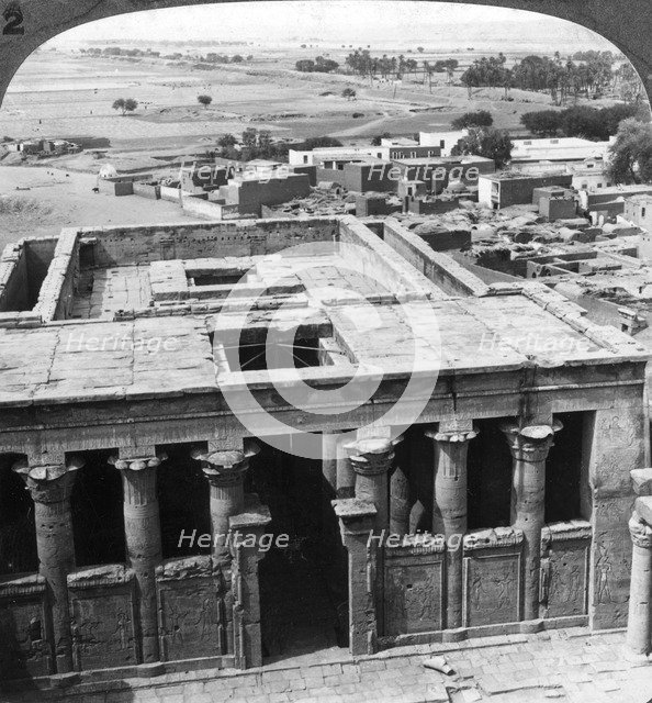 'The wonderfully preserved temple at Edfu, Egypt', 1905.Artist: Underwood & Underwood