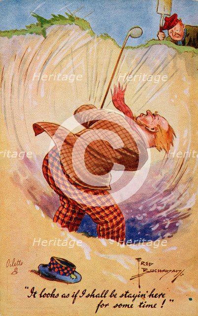 Golfing cartoon, c1920s. Artist: Unknown