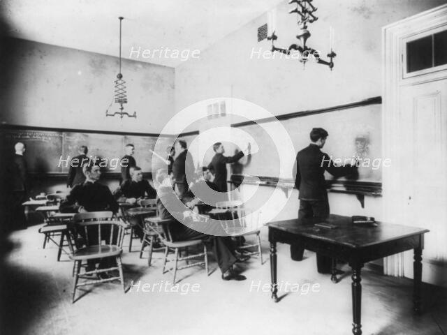 U.S. Naval Academy, Annapolis: section in mathematics, (1902?). Creator: Frances Benjamin Johnston.