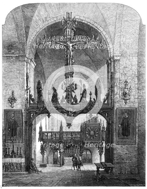 "Interior of the Dom, Lübeck", by Samuel Read, in the exhibition of the Society of..., 1862. Creator: Mason Jackson.