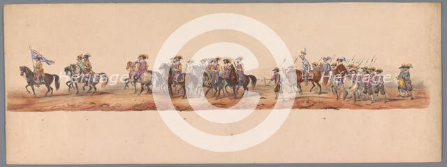 Historical parade at the second centenary of the Utrecht University, 1836 (plate 5), 1837. Creator: Victor Adam.