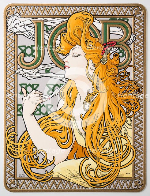 Advertising Poster for the tissue paper "Job", 1897. Creator: Mucha, Alfons Marie (1860-1939).