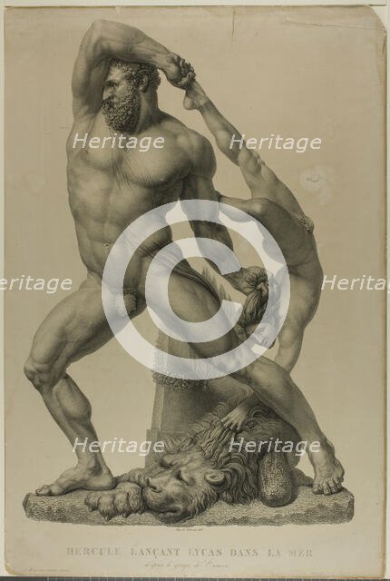 Hercules Throwing Lichas into the Sea, 1815/45. Creator: Auguste de Valmont.