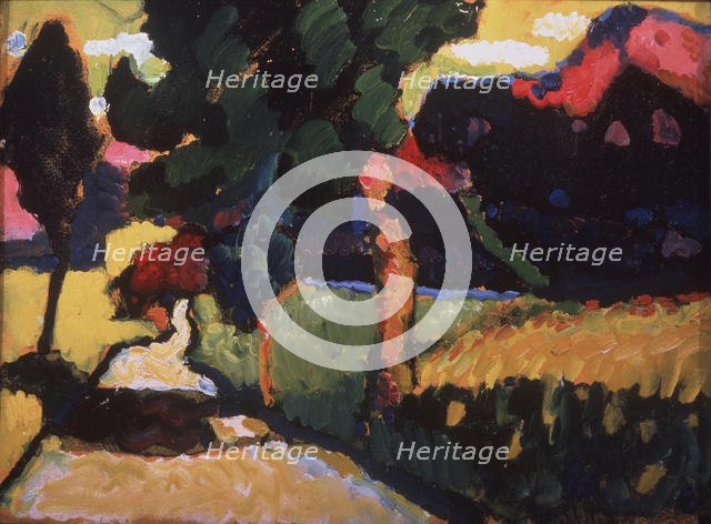 Summer landscape, 1909. Artist: Kandinsky, Wassily Vasilyevich (1866-1944)