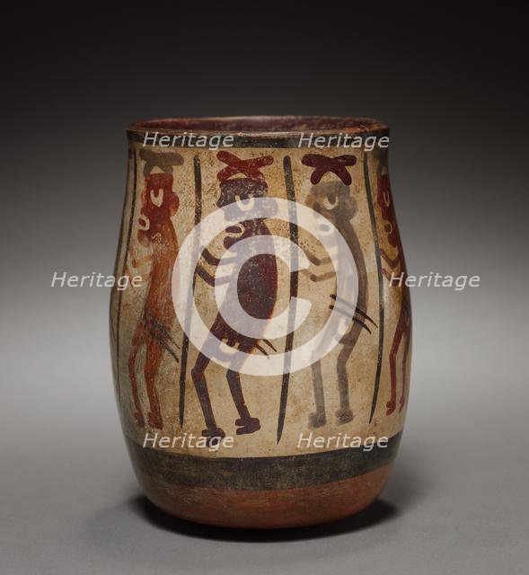 Vase with Procession of Warriors, c. 350-600. Creator: Unknown.