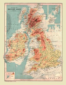 Physical Map of the British Isles, 1902. Creator: Unknown.