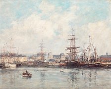Casimir Delavigne Basin at Le Havre, 1874. Creator: Eugene Louis Boudin.