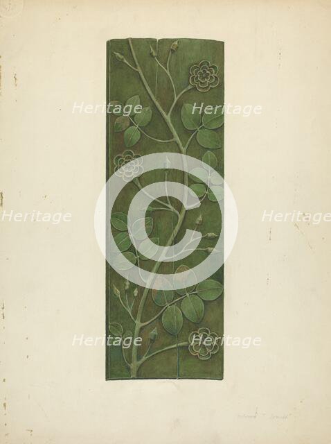 Carved Wood Panel, c. 1940. Creator: Edward Jewett.