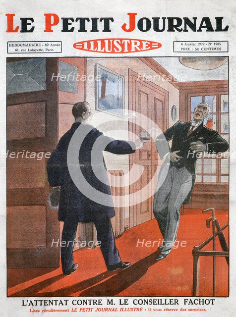 An attack against councillor Fachot, 1929. Artist: Unknown
