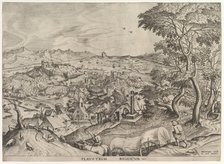 The Belgian Wagon (Plaustrum Belgicum) from The Large Landscapes, ca. 1555-56. Creator: Johannes van Doetecum I.