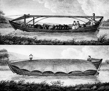 Canal boat, 1796. Artist: Robert Fulton