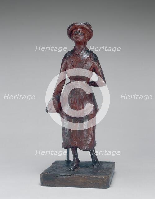 The Schoolgirl (Woman Walking in the Street), c. 1880/1881. Creator: Edgar Degas.