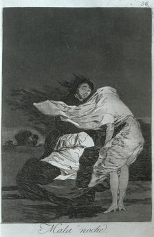 Los Caprichos, series of etchings by Francisco de Goya (1746-1828), plate 36: 'Mala noche' (A bad…