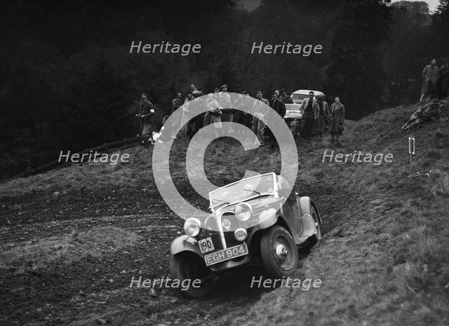 Frazer-Nash BMW 319/55 of KN Smith at the MCC Edinburgh Trial, Roxburghshire, Scotland, 1938. Artist: Bill Brunell.