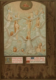 Angels present to God the souls of the newly elected, After...The Grimani Breviary, 1515-1520, 1877. Creator: Unknown.