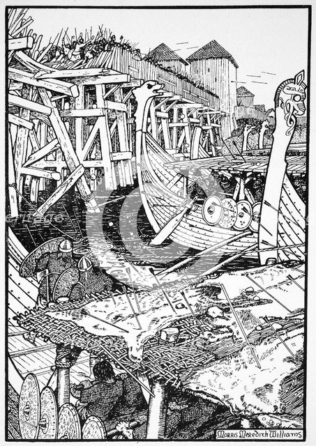 The Battle of London Bridge, 1014 (1913).  Artist: Morris Meredith Williams