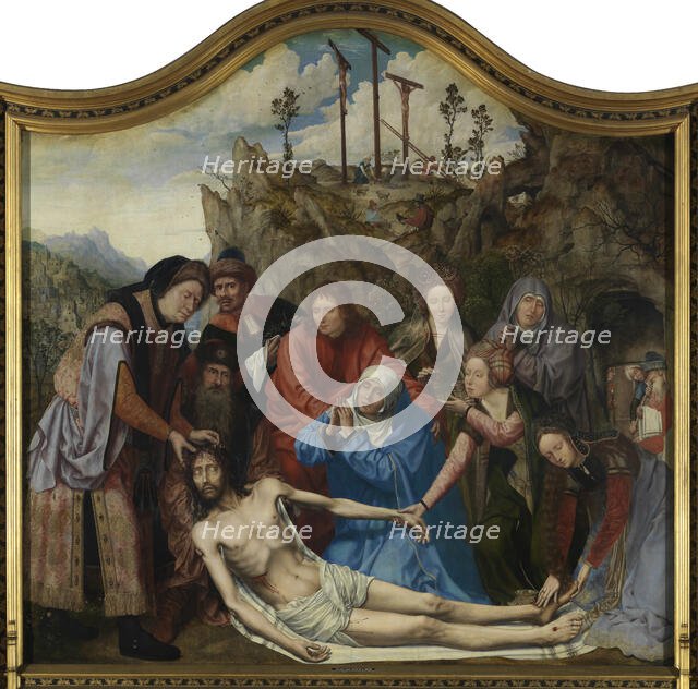 Altarpiece of the Joiners' Guild. The Lamentation over the Dead Christ, 1511. Creator: Massys, Quentin (1466-1530).