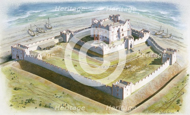 Piel Castle, 14th century, (c1990-2010). Artist: David Simon.