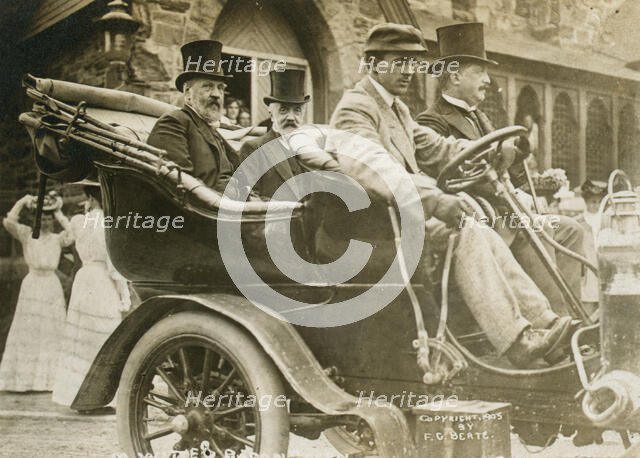 Russian envoys Serge Witte and Baron de Rosen in an automobile, c1905. Creator: Unknown.
