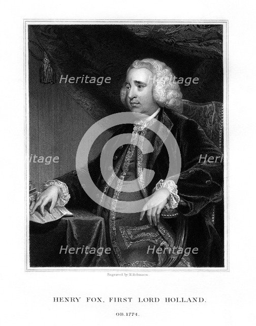 Henry Fox, 1st Baron Holland, Whig statesman, (1832).Artist: H Robinson