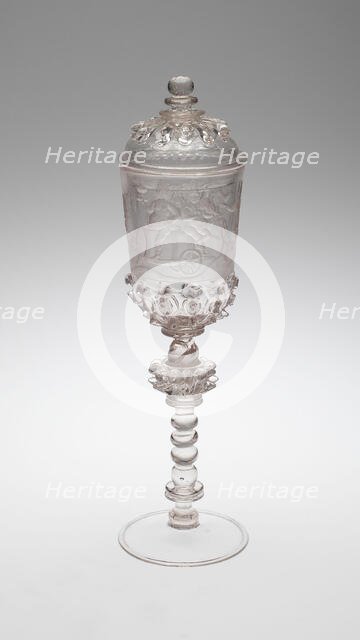 Covered Goblet (Pokal), Bohemia, c. 1730. Creator: Bohemia Glass.